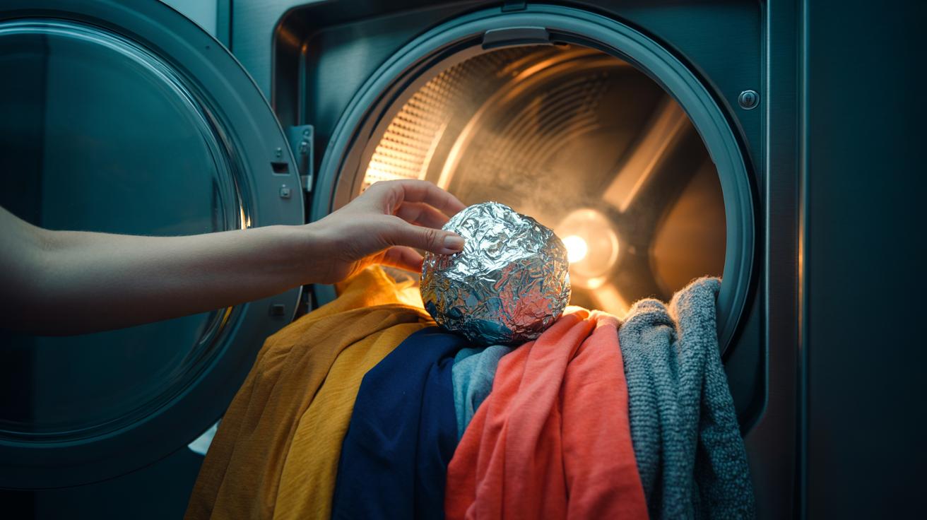 Aluminium foil eliminates static from clothes in seconds : how simple metallic shine stops cling immediately