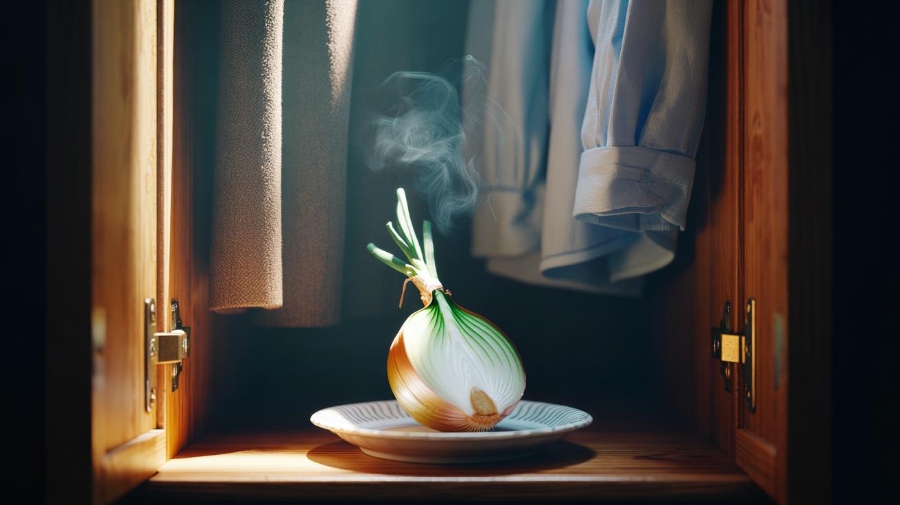 Onion slice deodorises musty wardrobes in hours : how natural enzymes neutralise odours fast