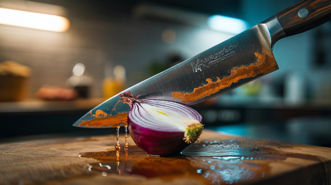 Remove Rust From Knives with an Onion: How its acid acts on metal before your eyes