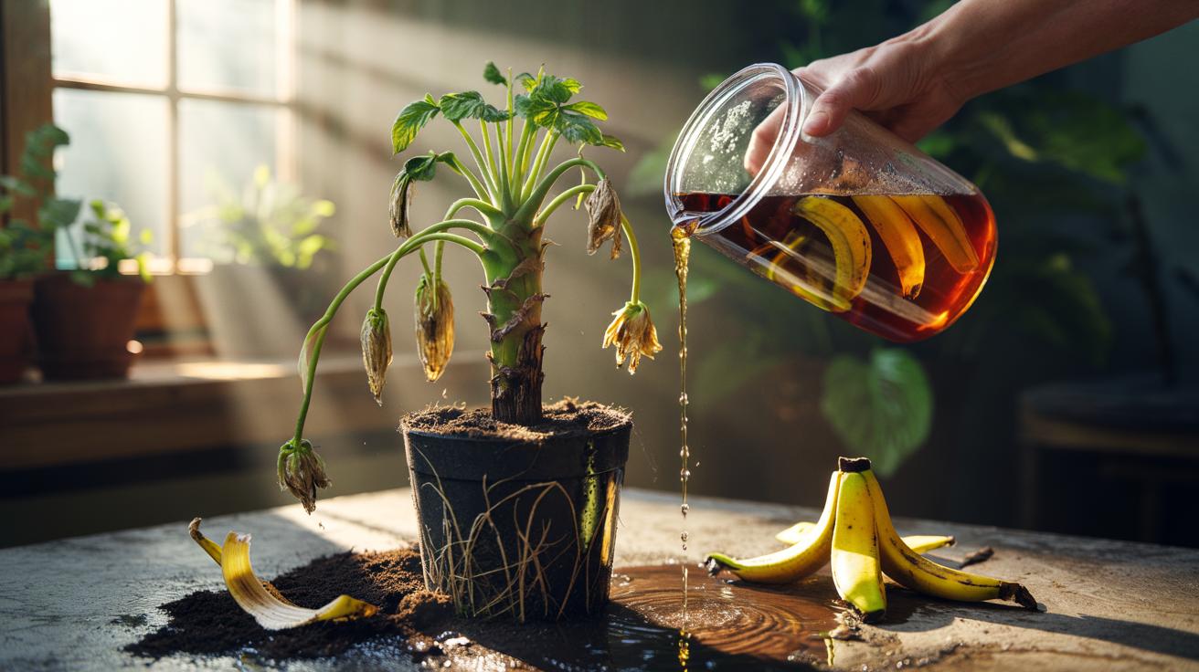 Unbelievable Stem Health with Banana Peels: How nutrients revive wilting plants